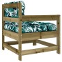 Sillón de jardín con cojines madera de pino impregnada de vidaXL, Sofás modulares de exterior - Ref: Foro24-825575, Precio: 1...
