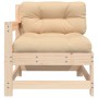 Sillón de jardín con cojines madera maciza de pino de vidaXL, Sofás modulares de exterior - Ref: Foro24-825569, Precio: 92,20...