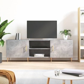 Mueble de TV madera de ingeniería gris hormigón 150x30x50 cm en Muebles TV | Comprar online en Foru.es