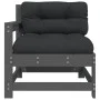 Garden armchair with solid gray pine wood cushions by vidaXL, Modular outdoor sofas - Ref: Foro24-825571, Price: 106,79 €, Di...