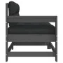 Garden armchair with solid gray pine wood cushions by vidaXL, Modular outdoor sofas - Ref: Foro24-825571, Price: 106,79 €, Di...