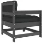 Garden armchair with solid gray pine wood cushions by vidaXL, Modular outdoor sofas - Ref: Foro24-825571, Price: 106,79 €, Di...