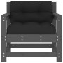 Sillones de jardín con cojines 2 uds madera maciza de pino gris de vidaXL, Sofás modulares de exterior - Ref: Foro24-825564, ...