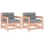 Garden armchairs and cushions 2 pcs solid wood Douglas fir by vidaXL, Modular outdoor sofas - Ref: Foro24-825567, Price: 184,...
