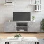 Mueble de TV madera de ingeniería gris hormigón 150x30x50 cm en Muebles TV | Comprar online en Foru.es
