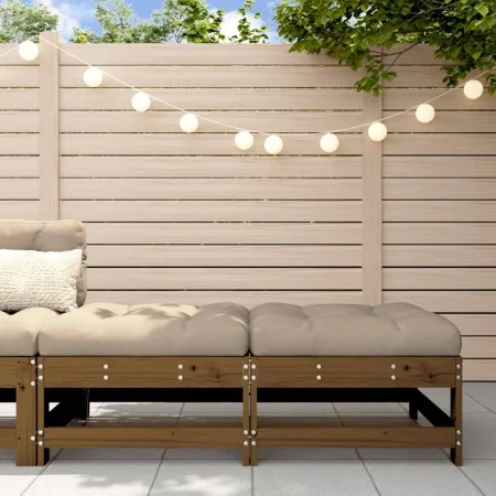 Garden stools with cushions 2 pcs honey brown pine wood by vidaXL, Modular outdoor sofas - Ref: Foro24-825586, Price: 128,44 ...