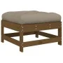 Garden stools with cushions 2 pcs honey brown pine wood by vidaXL, Modular outdoor sofas - Ref: Foro24-825586, Price: 128,44 ...