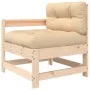 Garden armchairs with cushions 2 pcs solid pine wood by vidaXL, Modular outdoor sofas - Ref: Foro24-825590, Price: 168,52 €, ...