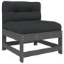Zentralsofas mit Kissen, 2 Stück, massives graues Kiefernholz von vidaXL, Modulare Sofas für den Außenbereich - Ref: Foro24-8...