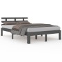 Estructura de cama madera maciza gris King Size 150x200 cm de vidaXL, Camas y somieres - Ref: Foro24-814761, Precio: 156,37 €...