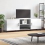 Mueble de TV madera de ingeniería blanco brillante 150x30x50 cm en Muebles TV | Comprar online en Foru.es