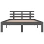 Estructura de cama madera maciza gris King Size 150x200 cm de vidaXL, Camas y somieres - Ref: Foro24-814761, Precio: 156,37 €...