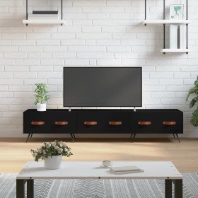 Mueble de TV madera de ingeniería negro 150x36x30 cm en Muebles TV | Comprar online en Foru.es