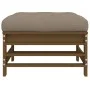 Gartenhocker mit Kissen aus massivem honigbraunem Kiefernholz von vidaXL, Modulare Sofas für den Außenbereich - Ref: Foro24-8...