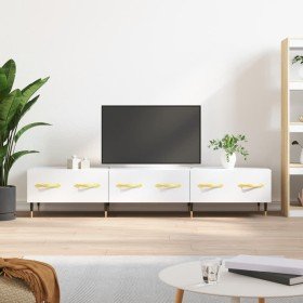 Mueble de TV madera de ingeniería blanco brillo 150x36x30 cm en Muebles TV | Comprar online en Foru.es
