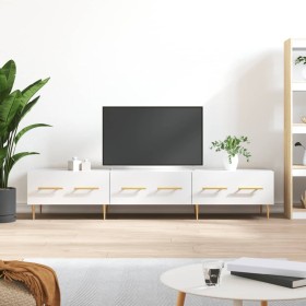 Mueble de TV madera de ingeniería blanco brillo 150x36x30 cm en Muebles TV | Comprar online en Foru.es