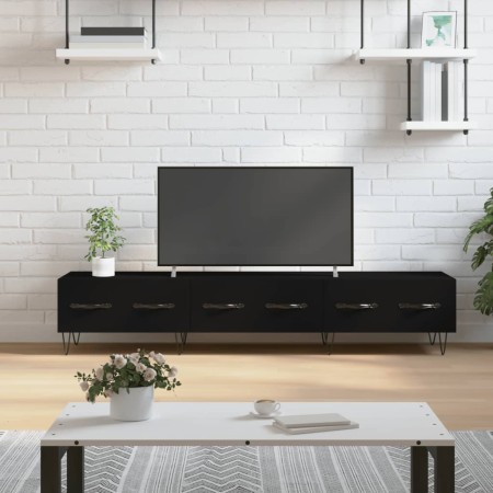 Mueble de TV madera de ingeniería negro 150x36x30 cm en Muebles TV | Comprar online en Foru.es