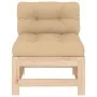 Sofá central con cojines madera maciza de pino de vidaXL, Sofás modulares de exterior - Ref: Foro24-825660, Precio: 71,11 €, ...