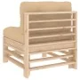 Sofá central con cojines madera maciza de pino de vidaXL, Sofás modulares de exterior - Ref: Foro24-825660, Precio: 71,11 €, ...