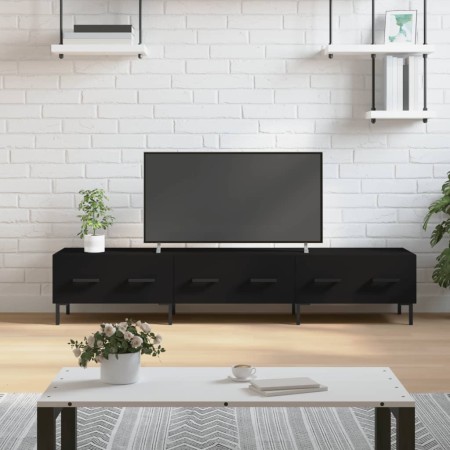 Mueble de TV madera de ingeniería negro 150x36x30 cm en Muebles TV | Comprar online en Foru.es