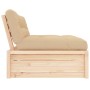 Sofá central madera maciza de pino 120x80 cm de vidaXL, Sofás modulares de exterior - Ref: Foro24-825758, Precio: 130,01 €, D...