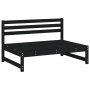 Sofá central madera maciza de pino negro 120x80 cm de vidaXL, Sofás modulares de exterior - Ref: Foro24-825734, Precio: 131,2...