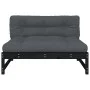 Central sofa solid black pine wood 120x80 cm by vidaXL, Modular outdoor sofas - Ref: Foro24-825734, Price: 131,26 €, Discount: %