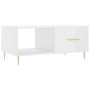 Mesa de centro madera contrachapada blanco brillo 90x50x40 cm en Mesas de centro | Comprar online en Foru.es