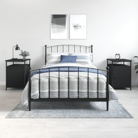 Mesitas de noche 2 uds madera contrachapada negro 40x42x60 cm de vidaXL, Mesitas de noche - Ref: Foro24-825864, Precio: 72,47...