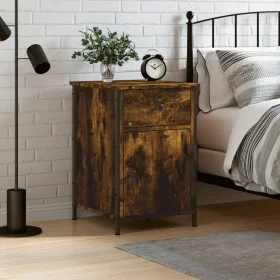 Mesita de noche madera contrachapada roble ahumado 40x42x60 cm de vidaXL, Mesitas de noche - Ref: Foro24-825907, Precio: 43,7...