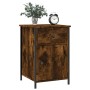Mesita de noche madera contrachapada roble ahumado 40x42x60 cm de vidaXL, Mesitas de noche - Ref: Foro24-825907, Precio: 44,2...