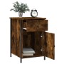 Mesita de noche madera contrachapada roble ahumado 40x42x60 cm de vidaXL, Mesitas de noche - Ref: Foro24-825907, Precio: 44,2...