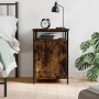 Mesita de noche madera contrachapada roble ahumado 40x42x60 cm de vidaXL, Mesitas de noche - Ref: Foro24-825867, Precio: 40,0...