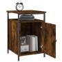 Mesita de noche madera contrachapada roble ahumado 40x42x60 cm de vidaXL, Mesitas de noche - Ref: Foro24-825867, Precio: 40,0...