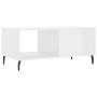 Mesa de centro madera contrachapada blanco brillo 90x50x40 cm en Mesas de centro | Comprar online en Foru.es