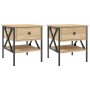 Mesitas noche 2 uds madera ingeniería roble Sonoma 40x42x45 cm de vidaXL, Mesitas de noche - Ref: Foro24-825956, Precio: 87,1...
