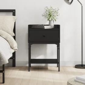 Mesita de noche madera de ingeniería negro 40,5x31x60 cm de vidaXL, Mesitas de noche - Ref: Foro24-825893, Precio: 46,00 €, D...
