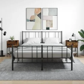 Mesita noche 2 uds madera ingeniería roble ahumado 40,5x31x60cm de vidaXL, Mesitas de noche - Ref: Foro24-825898, Precio: 52,...