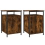 Mesitas noche 2 uds madera contrachapada roble humo 40x42x60 cm de vidaXL, Mesitas de noche - Ref: Foro24-825868, Precio: 50,...