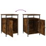 Mesitas noche 2 uds madera contrachapada roble humo 40x42x60 cm de vidaXL, Mesitas de noche - Ref: Foro24-825868, Precio: 50,...