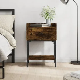 Smoked oak engineered wood bedside table 40.5x31x60cm by vidaXL, Nightstands - Ref: Foro24-825897, Price: 42,13 €, Discount: %