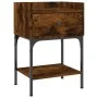 Smoked oak engineered wood bedside table 40.5x31x60cm by vidaXL, Nightstands - Ref: Foro24-825897, Price: 42,13 €, Discount: %