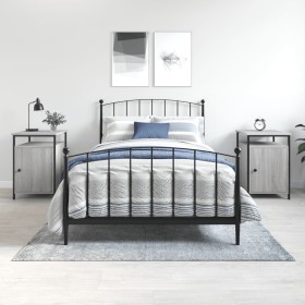 Mesitas de noche 2 uds madera contrachapada gris 40x42x60 cm de vidaXL, Mesitas de noche - Ref: Foro24-825870, Precio: 70,12 ...