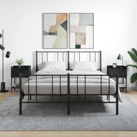 Mesitas de noche 2 uds madera de ingeniería negro 40,5x31x60 cm de vidaXL, Mesitas de noche - Ref: Foro24-825894, Precio: 80,...