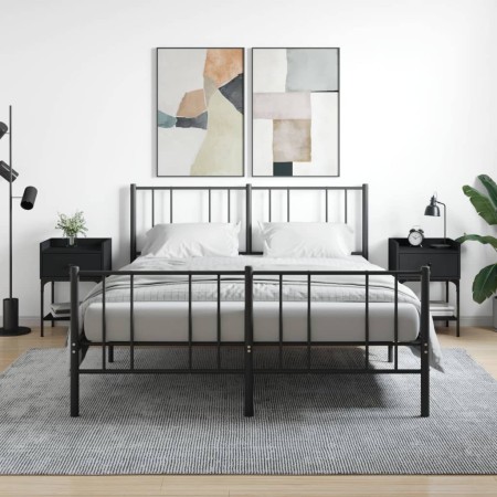 Mesitas de noche 2 uds madera de ingeniería negro 40,5x31x60 cm de vidaXL, Mesitas de noche - Ref: Foro24-825894, Precio: 81,...