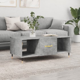Mesa de centro madera contrachapada gris hormigón 102x50x40 cm en Mesas de centro | Comprar online en Foru.es