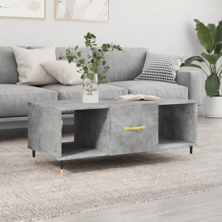 Mesa de centro madera contrachapada gris hormigón 102x50x40 cm en Mesas de centro | Comprar online en Foru.es