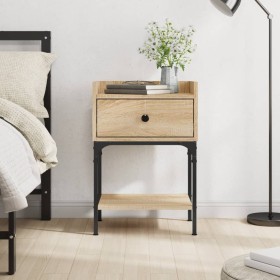 Mesita de noche madera de ingeniería roble Sonoma 40,5x31x60 cm de vidaXL, Mesitas de noche - Ref: Foro24-825895, Precio: 51,...