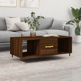 Mesa de centro madera contrachapada roble marrón 102x50x40 cm en Mesas de centro | Comprar online en Foru.es