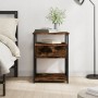 Mesita de noche madera de ingeniería roble ahumado 40x42x55 cm de vidaXL, Mesitas de noche - Ref: Foro24-826077, Precio: 50,3...